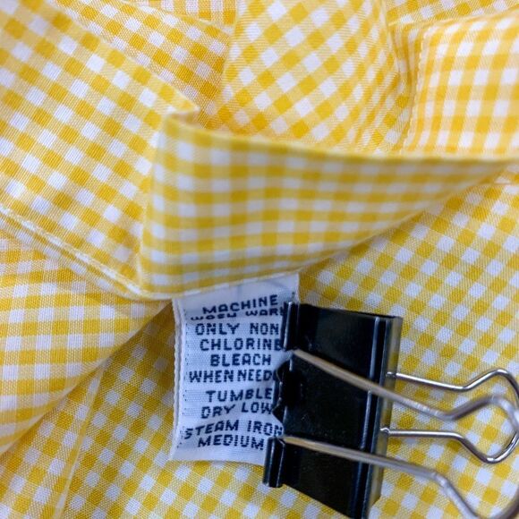 VTG Ralph Lauren Blake Shirt Mens Extra Large Yellow Check Casual Preppy FIT BIG - Picture 8 of 10